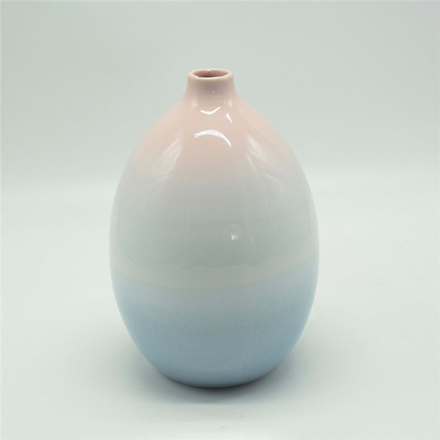 Mobiliário doméstico Decoração Vaso de Cerâmica de Mesa Decoração de Mesa Poliedrosis Azul e Vermelho Elipse Vaso de Cerâmica