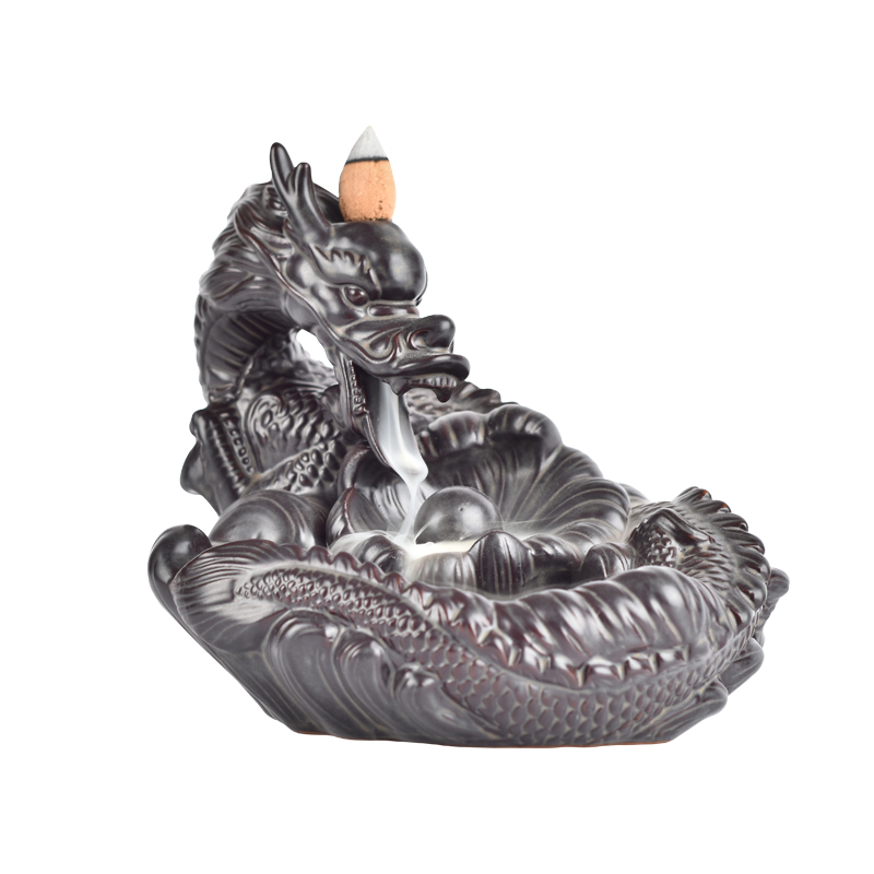 Rosca Soquete de Incenso Cerâmica Cachoeira Refluxo Incenso Grande dragão Dragão jogar pérola Cerâmica dedos cidra Dragão Retorno Queimador de Incenso