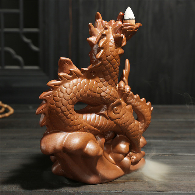 Fio Soquete de Incenso Cerâmica Cachoeira Refluxo Incenso Grande dragão Dragão Queimador de Incenso de Cerâmica