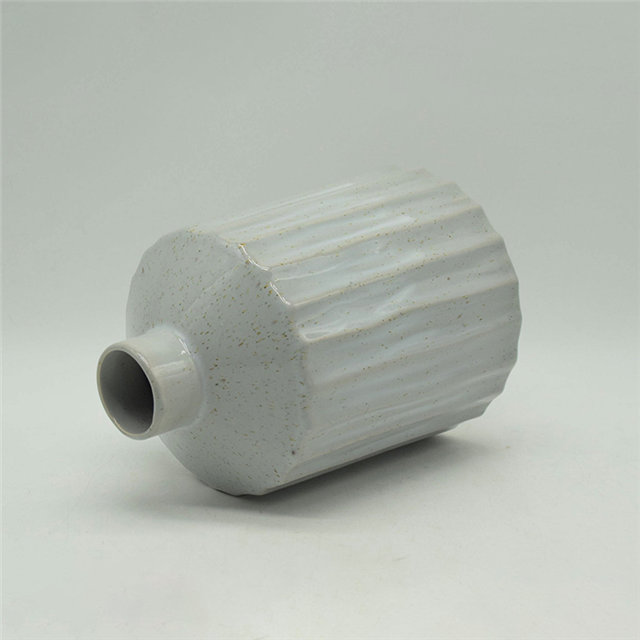 Mobiliário doméstico Decoração Vaso de cerâmica de mesa Decoração de mesa Poliedrosis Vaso de cerâmica branco cinza