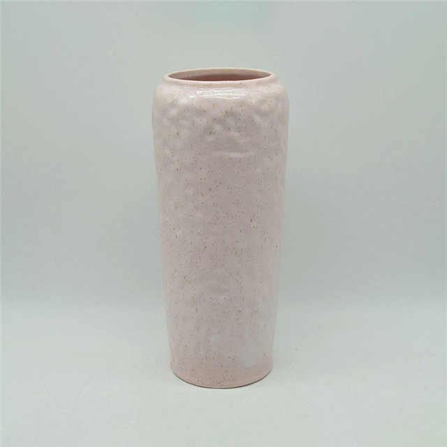 Mobiliário doméstico Decoração Vaso de Cerâmica de Mesa Decoração de Mesa Poliedrosa Tipo Alto Rosa Vaso de Cerâmica