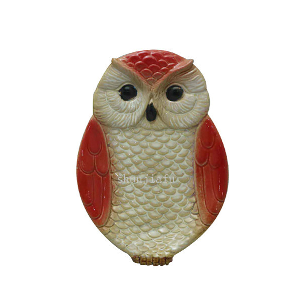 placa cerâmica coruja rosa de várias cores