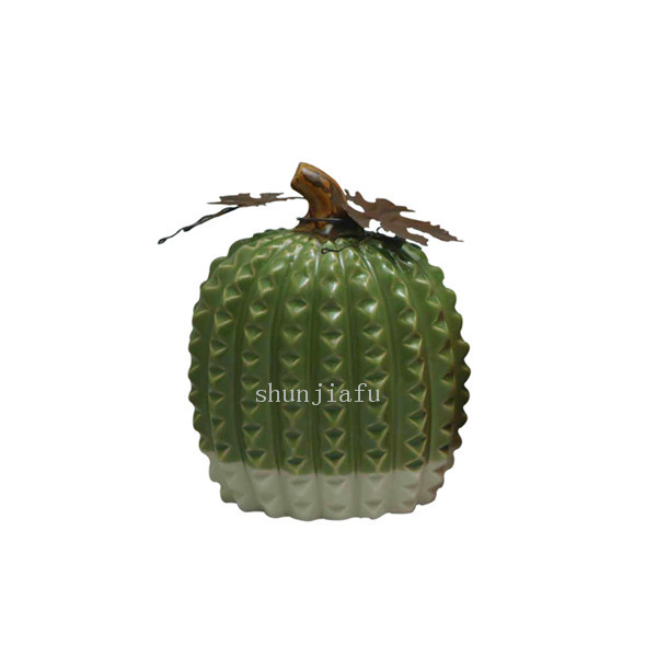 três pcs define prateado umpkin decorações de cerâmica para abóboras de cerâmica douradas fora