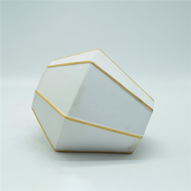 Mobiliário doméstico Decoração Vaso de cerâmica de mesa Decoração de mesa Poliedrosis Vaso de cerâmica branco cinza