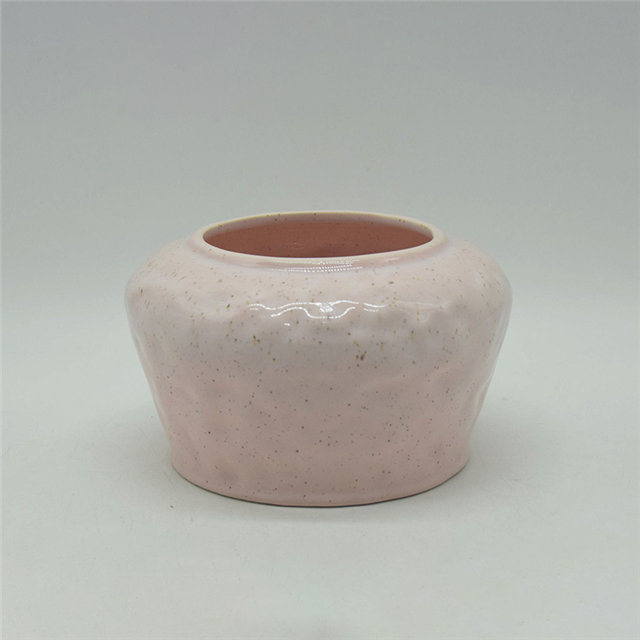 Mobiliário para casa Decoração Vaso de cerâmica de mesa Decoração de mesa Poliedrosis Vaso de cerâmica cubóide rosa