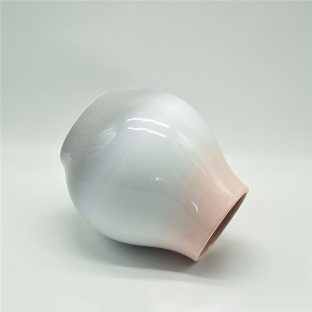 Mobiliário doméstico Decoração Vaso de Cerâmica de Mesa Decoração de Mesa Poliedrosis Azul e Vermelho Elipse Vaso de Cerâmica