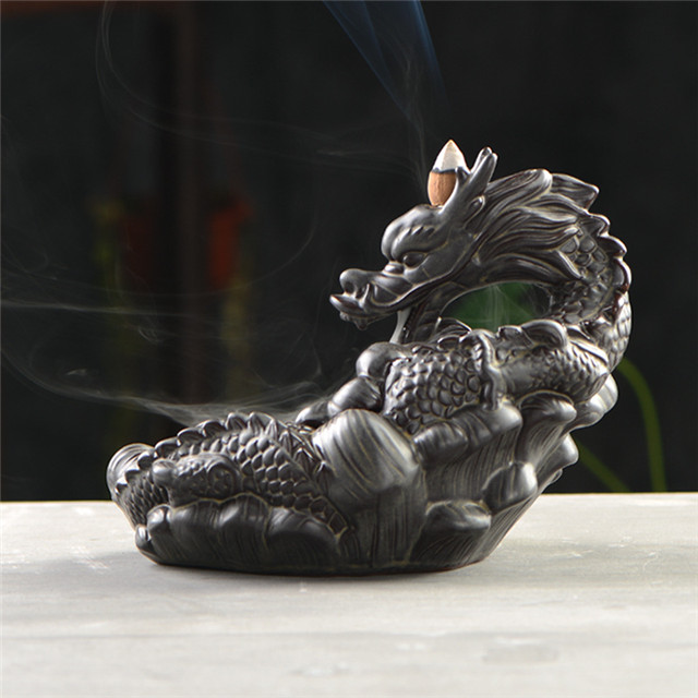 Rosca Soquete de Incenso Cerâmica Cachoeira Refluxo Incenso Grande dragão Dragão jogar pérola Cerâmica dedos cidra Dragão Retorno Queimador de Incenso