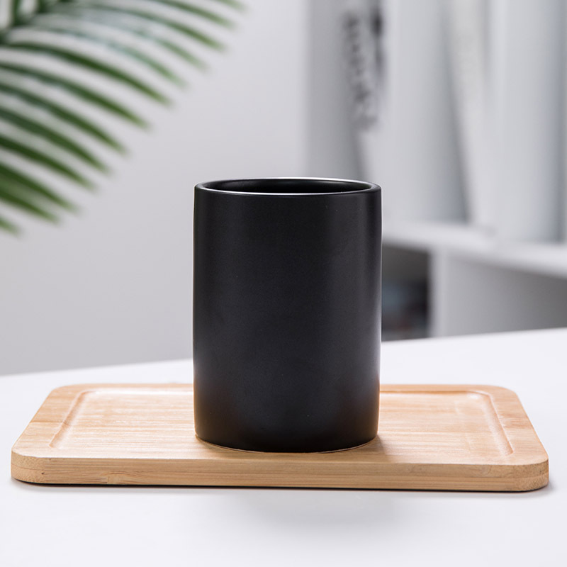 logotipo personalizado caixa de presente caneca de café em porcelana 220 ml Preto 、 branco Gargle cup Pen container container cup Ceramic cup