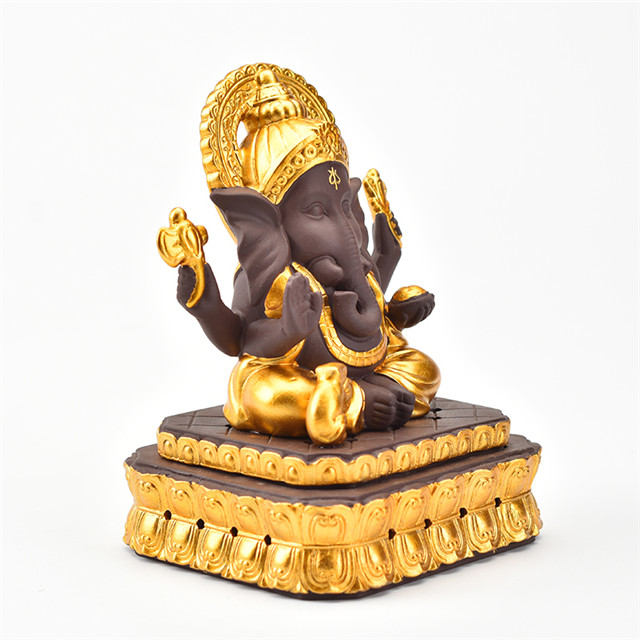 Cerâmica Golden Ganesha Incense Burner Suppler Censador de Cenário Cacho 