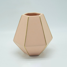 Mobiliário doméstico Decoração Vaso de cerâmica de mesa Decoração de mesa Poliedrosis Vaso de cerâmica rosa