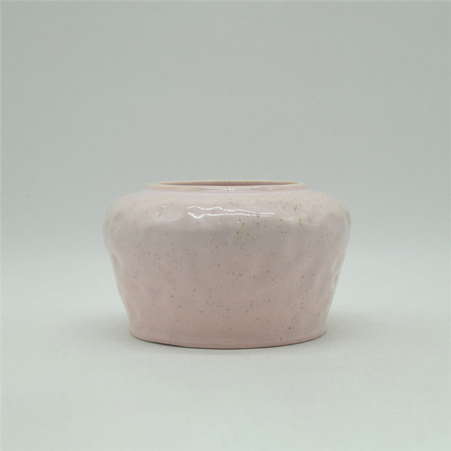 Mobiliário para casa Decoração Vaso de cerâmica de mesa Decoração de mesa Poliedrosis Vaso de cerâmica cubóide rosa