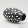 Mobiliário doméstico Decoração Vaso de Cerâmica de Mesa Decoração de Mesa Poliedrosis Preto Vitrificado com Pontos Brancos Vaso de Cerâmica