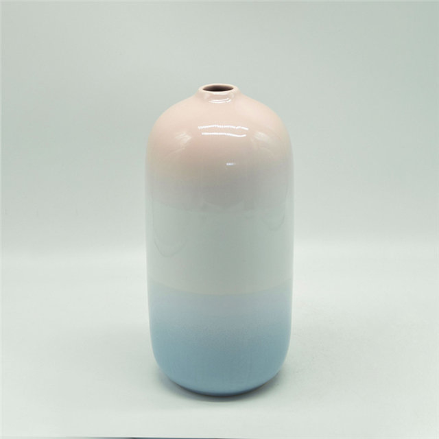 Mobiliário doméstico Decoração Vaso de cerâmica de mesa Decoração de mesa Poliedrosis Vaso de cerâmica azul e vermelho