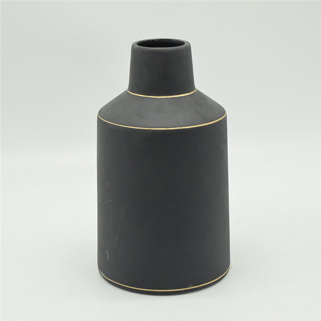 Estilo Moderno Pontos Brancos Estilo Rugby Vaso Cerâmico Ouro Preto