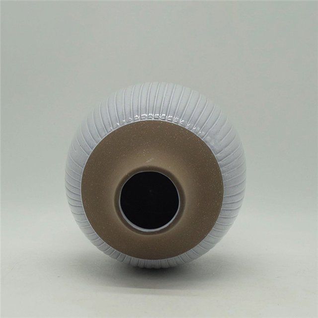 Mobiliário doméstico Decoração Vaso de cerâmica de mesa Decoração de mesa Poliedrosa Decoração de mesa Cinza Branco Vaso de cerâmica