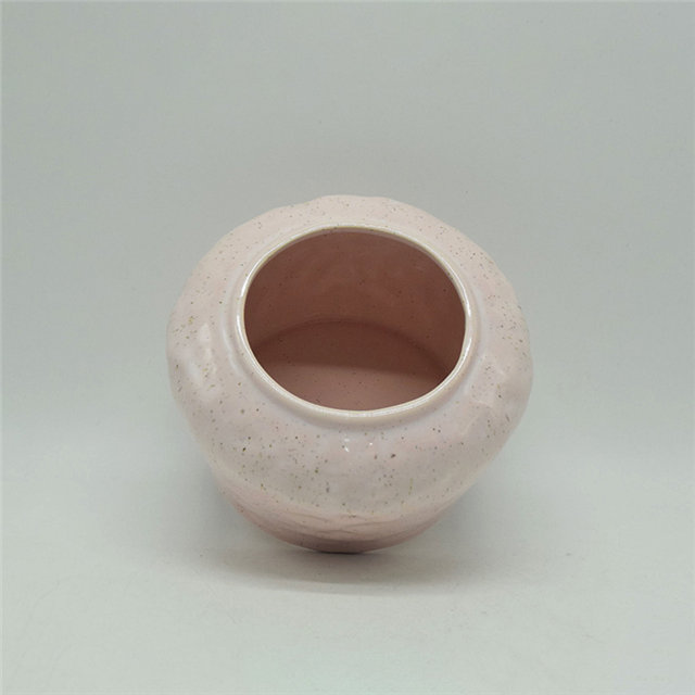 Mobiliário para casa Decoração Vaso de cerâmica de mesa Decoração de mesa Poliedrosis Vaso de cerâmica cubóide rosa