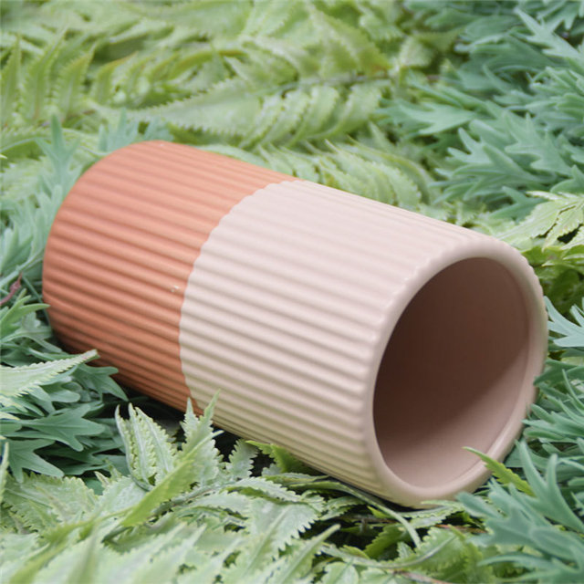 Mobiliário doméstico Decoração Vaso de cerâmica de mesa Decoração de mesa Poliedrosis Vaso de cerâmica vermelho e amarelo