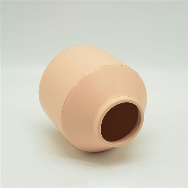 Estilo Moderno Pontos Brancos Estilo Rugby Vaso Cerâmico Rosa Colorido