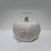 Abóboras de cerâmica branca Forma Lanterna LED Abóbora de cerâmica Lanterna escavada Decorações de abóboras de cerâmica