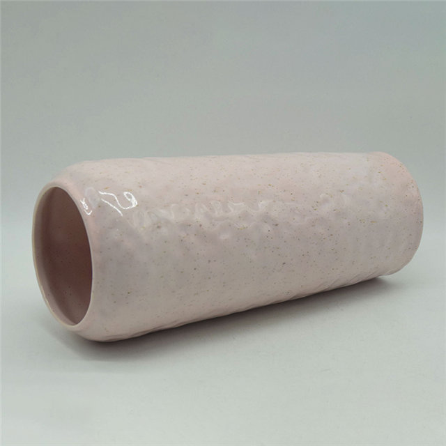 Mobiliário doméstico Decoração Vaso de Cerâmica de Mesa Decoração de Mesa Poliedrosa Tipo Alto Rosa Vaso de Cerâmica