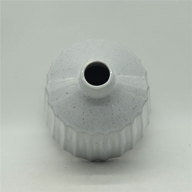 Mobiliário doméstico Decoração Vaso de cerâmica de mesa Decoração de mesa Poliedrosis Vaso de cerâmica branco cinza