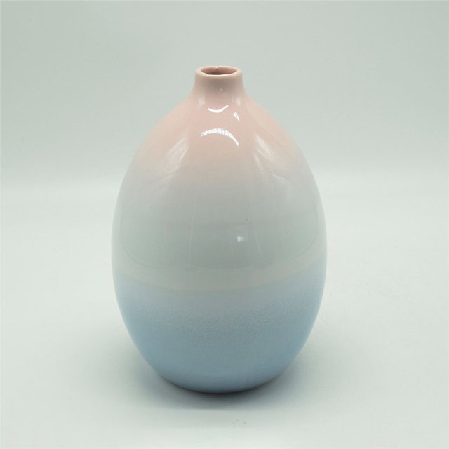 Mobiliário doméstico Decoração Vaso de Cerâmica de Mesa Decoração de Mesa Poliedrosis Azul e Vermelho Elipse Vaso de Cerâmica