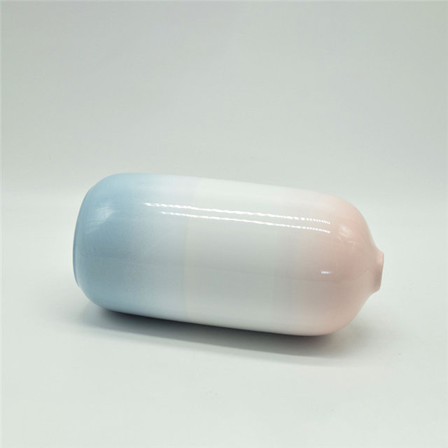 Mobiliário doméstico Decoração Vaso de cerâmica de mesa Decoração de mesa Poliedrosis Vaso de cerâmica azul e vermelho