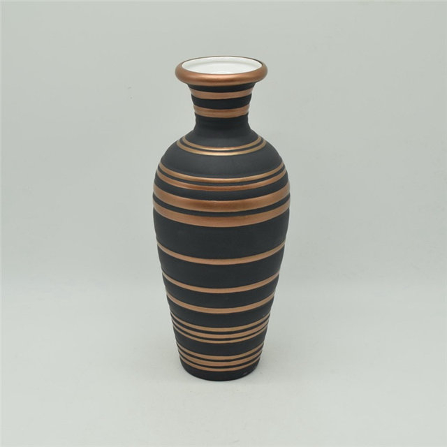 Estilo Moderno Pontos Brancos Estilo Rugby Preto Ouro Cor Vaso Cerâmico