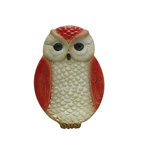 placa cerâmica coruja rosa de várias cores