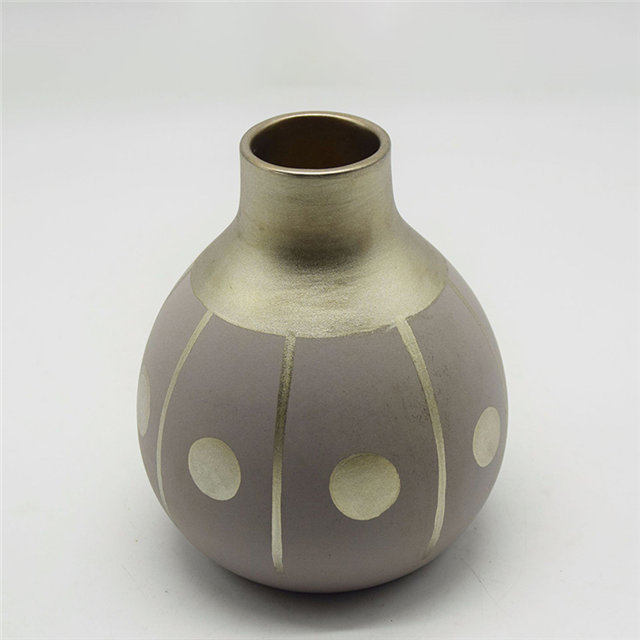 Estilo moderno Pontos brancos Estilo de rugby Colorido dourado amarelo Baisha Phnom Penh Estilo moderno Maquiagem dourada Vaso de cerâmica