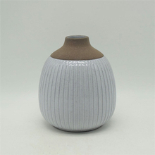 Mobiliário doméstico Decoração Vaso de cerâmica de mesa Decoração de mesa Poliedrosa Decoração de mesa Cinza Branco Vaso de cerâmica