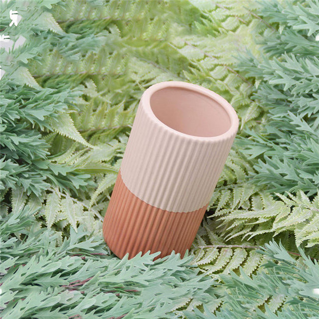 Mobiliário doméstico Decoração Vaso de cerâmica de mesa Decoração de mesa Poliedrosis Vaso de cerâmica vermelho e amarelo