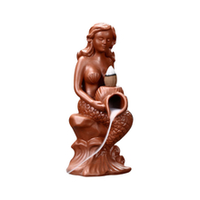 Deusa cerâmica sereia banha fragrância fluindo queimador de incenso de refluxo de cerâmica