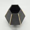 Mobiliário doméstico Decoração Vaso de cerâmica de mesa Decoração de mesa Poliedrosis Vaso de cerâmica preto