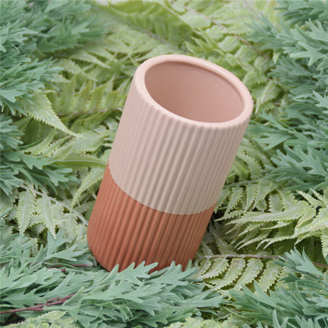 Mobiliário doméstico Decoração Vaso de cerâmica de mesa Decoração de mesa Poliedrosis Vaso de cerâmica vermelho e amarelo