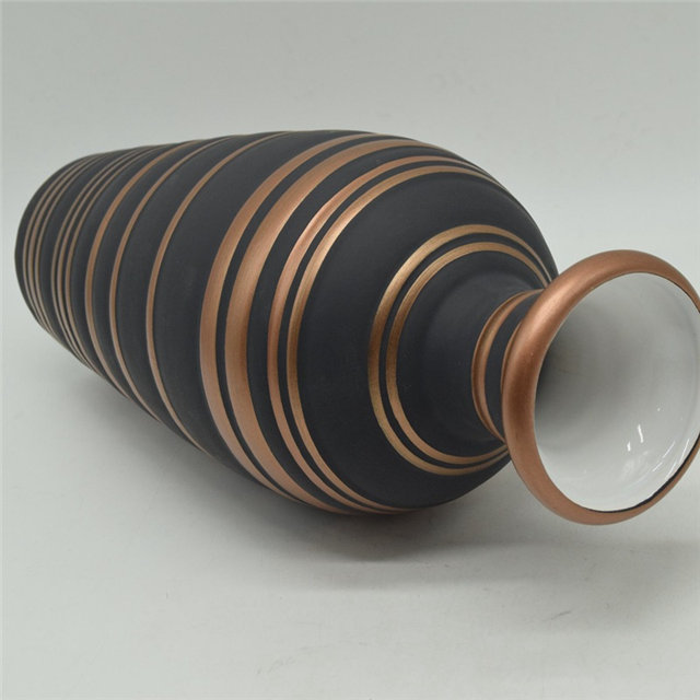 Estilo Moderno Pontos Brancos Estilo Rugby Preto Ouro Cor Vaso Cerâmico
