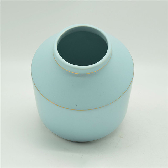 Estilo moderno Pontos brancos Rugby Estilo Colorido dourado verde Corpo alto Vaso de cerâmica