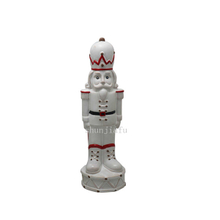 Frasco de Papai Noel adorável de cerâmica ou decorações de Natal em família Robô de Natal branco fosco