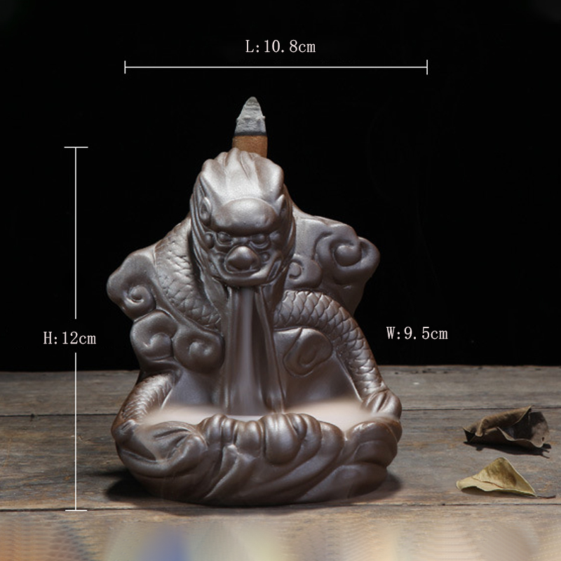 Soquete de incenso de rosca Cachoeira cachoeira de refluxo incenso pequeno dragão de cerâmica queimador de incenso