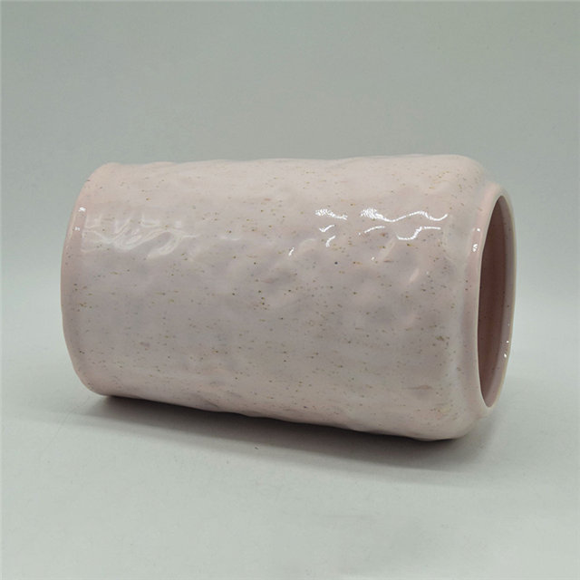Mobiliário para casa Decoração Vaso de cerâmica de mesa Decoração de mesa Poliedrosis Vaso de cerâmica cubóide rosa