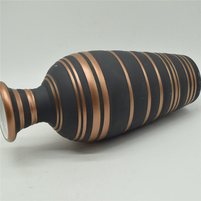 Estilo Moderno Pontos Brancos Estilo Rugby Preto Ouro Cor Vaso Cerâmico
