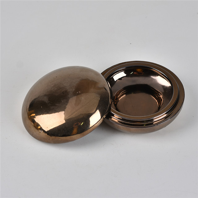 Caixa de cerâmica de forma circular caixa de jóias de ouro cerâmica circular