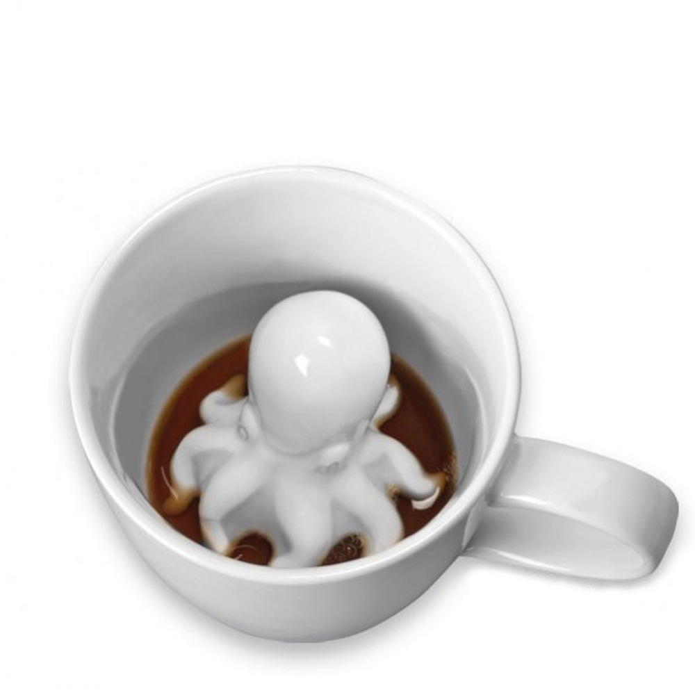 Xícara de polvo de animais marinhos Xícara de café em cerâmica
