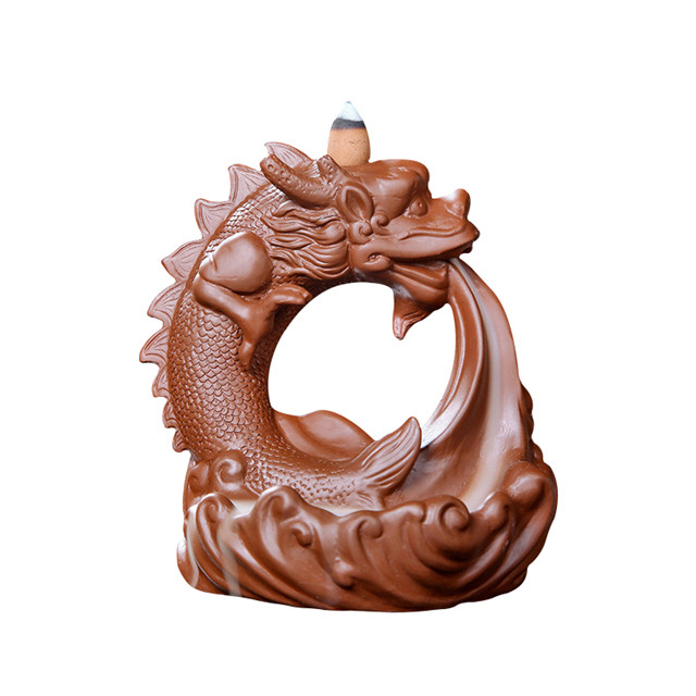 Linha Soquete de Incenso Cachoeira Cachoeira Refluxo Dragões de incenso spray de água Cerâmica Dedo Citron Dragon Backflow Queimador de Incenso