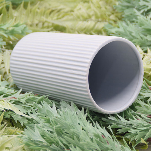 Mobiliário doméstico Decoração Vaso de cerâmica de mesa Decoração de mesa Poliedrosis Vaso de cerâmica cinza e branco