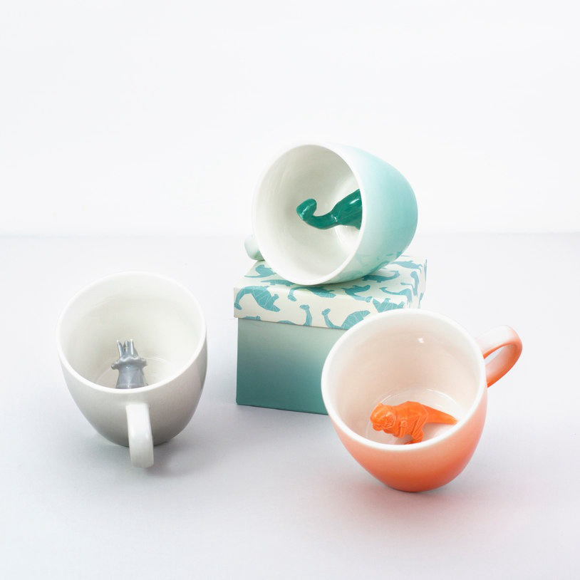 copo Inferior equipado com tartaruga de dinossauro copo de café de cerâmica copo de água xícara de chá