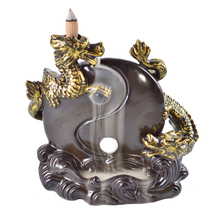 Rosca de incenso Soquete de cachoeira em cerâmica Refluxo Incensos dois dragões se entreolharam
