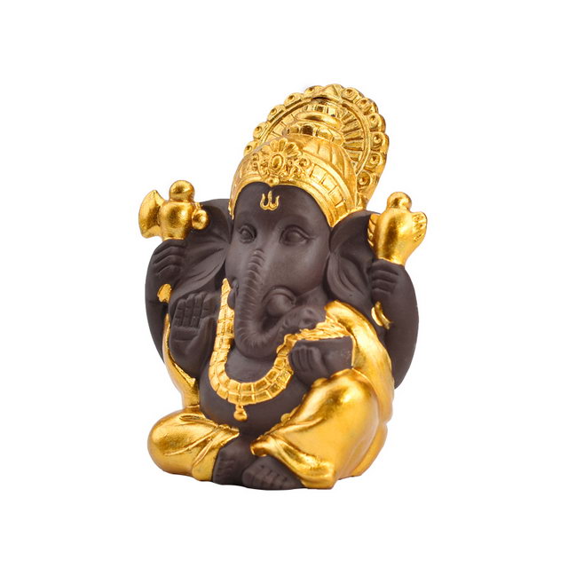 Presente de Casamento Decoração de Casa de Ouro inteiro Cor Diferente Escolha Estátua de Ganesha de Cerâmica Dourada