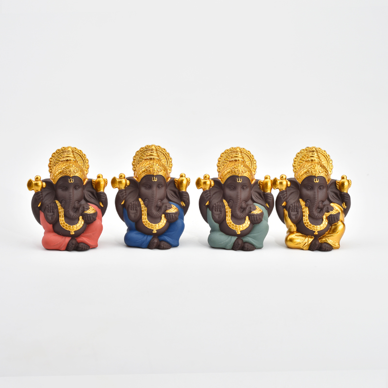 Venda quente Decoração de Casa Presente de Casamento Cor Diferente Escolha Golden Ganesha Cerâmica Estátua
