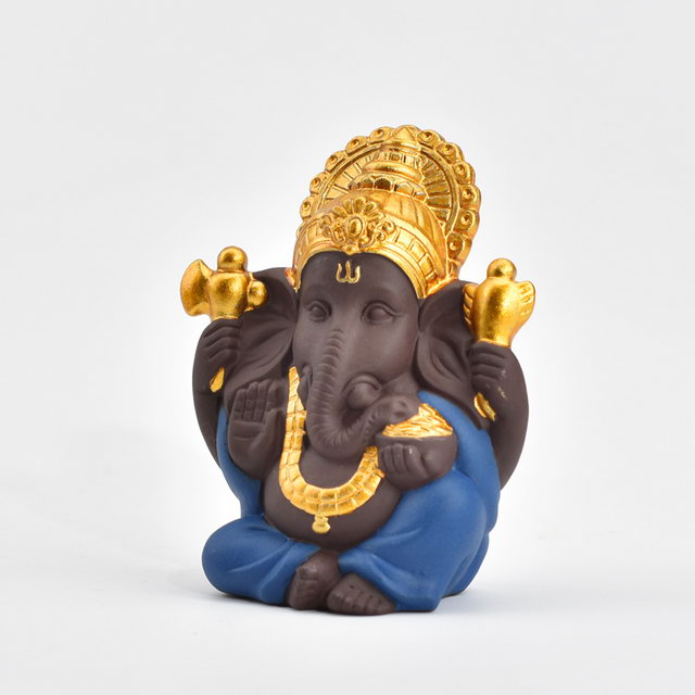 Fornecimento de casamento Decoração de Casa Presente de Casamento Cor Diferente Escolha Estátua de Ganesha de Cerâmica Dourada